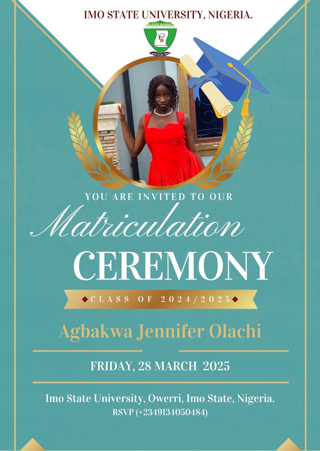 Olachi's matriculation invitations-img